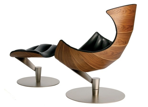 Krzesło Lobster - drewno i skóra - design, krzesło