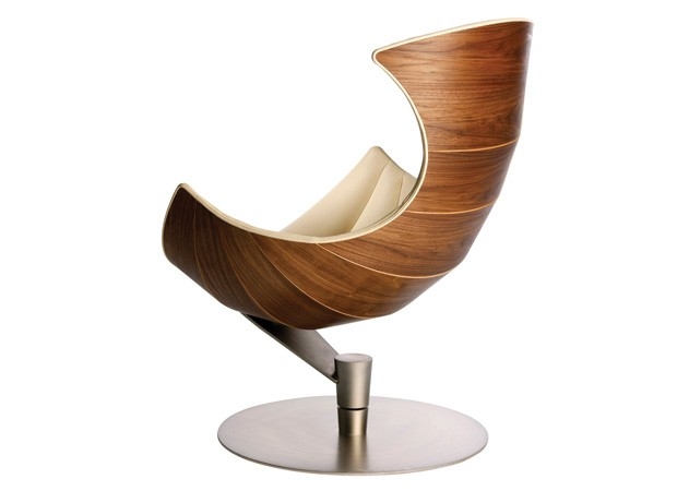Krzesło Lobster - drewno i skóra - design, krzesło