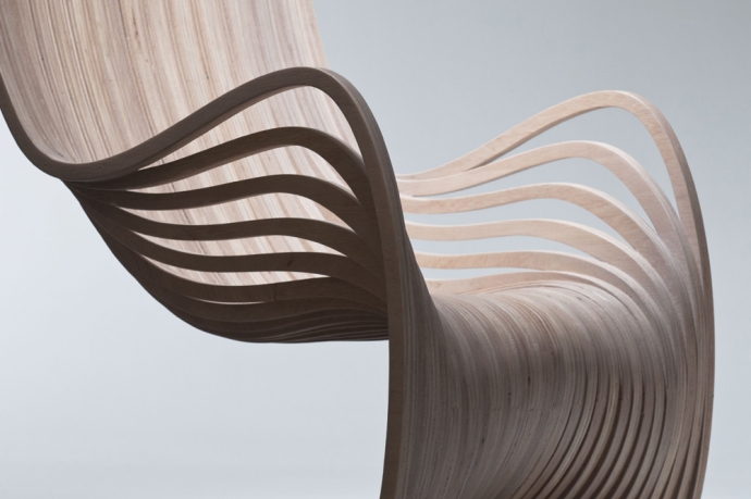 Pipo Chair, powyginana sklejka - design, krzesło