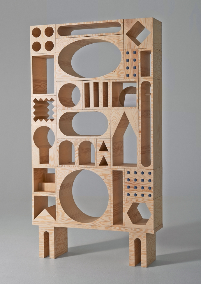 ROOM Collection - regał z drewnianych klocków - design, regał