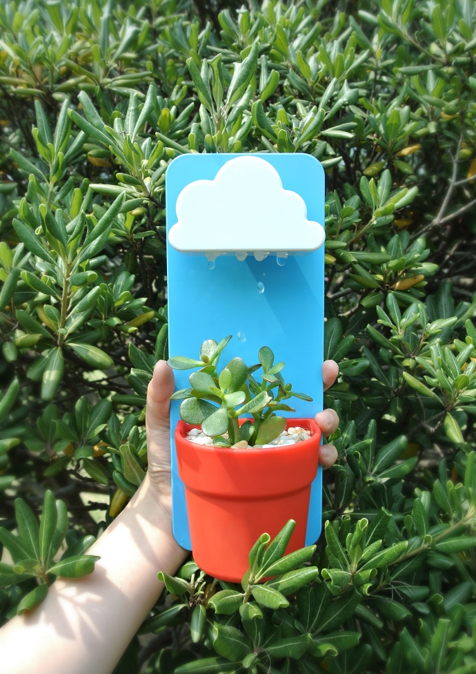 Rainy Pot, roślinka pod chmurką - design, doniczka