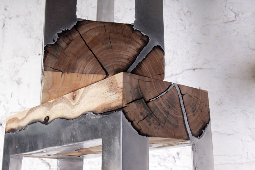 Wood casting - drewno i troch ciekego aluminium - 8