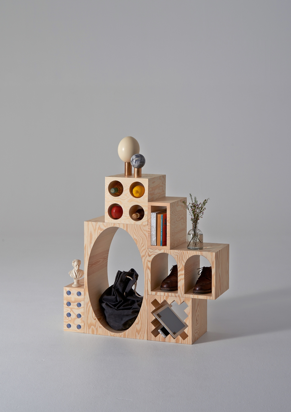 ROOM Collection - regał z drewnianych klocków - 5